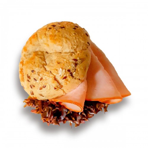 Tafelbrötchen mit Putenbrust, Remoulade und Gemüse