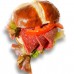 Laugenbrötchen mit Rindersalami, Butter, Gemüse